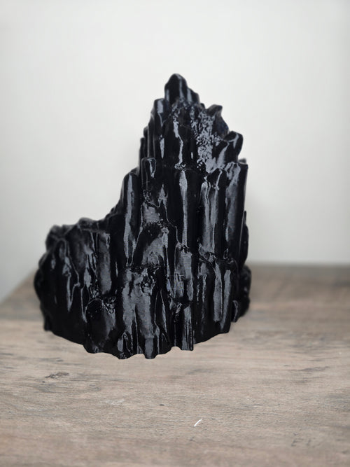 3D Printed Aquarium Stone Mountain with Cave & Stairs | 8x8x9 In | Fish Tank Decor | 4m3d Design Art