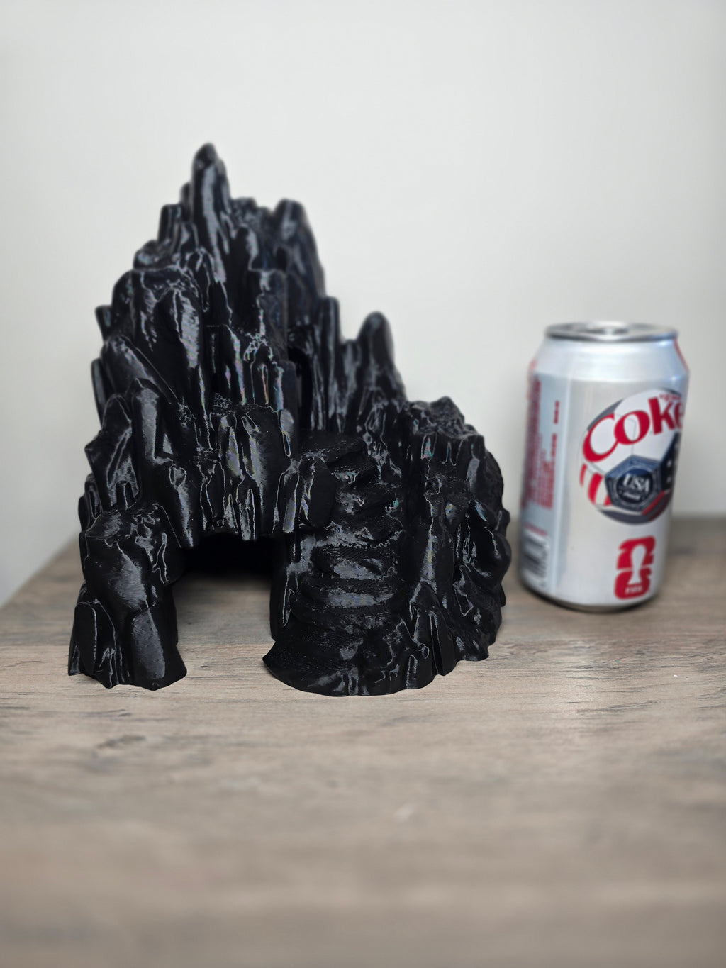 3D Printed Aquarium Stone Mountain with Cave & Stairs | 8x8x9 In | Fish Tank Decor | 4m3d Design Art