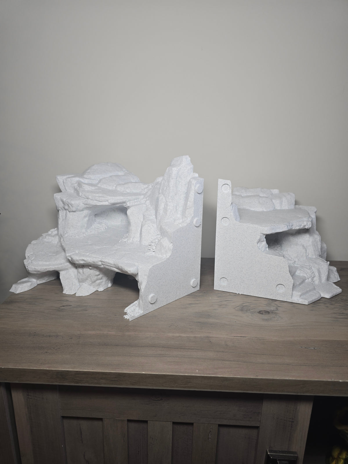3D Printed Aquarium Stone Rock Décor Set | 2-Piece Tank Decoration | Custom Color | 4m3d Design Art