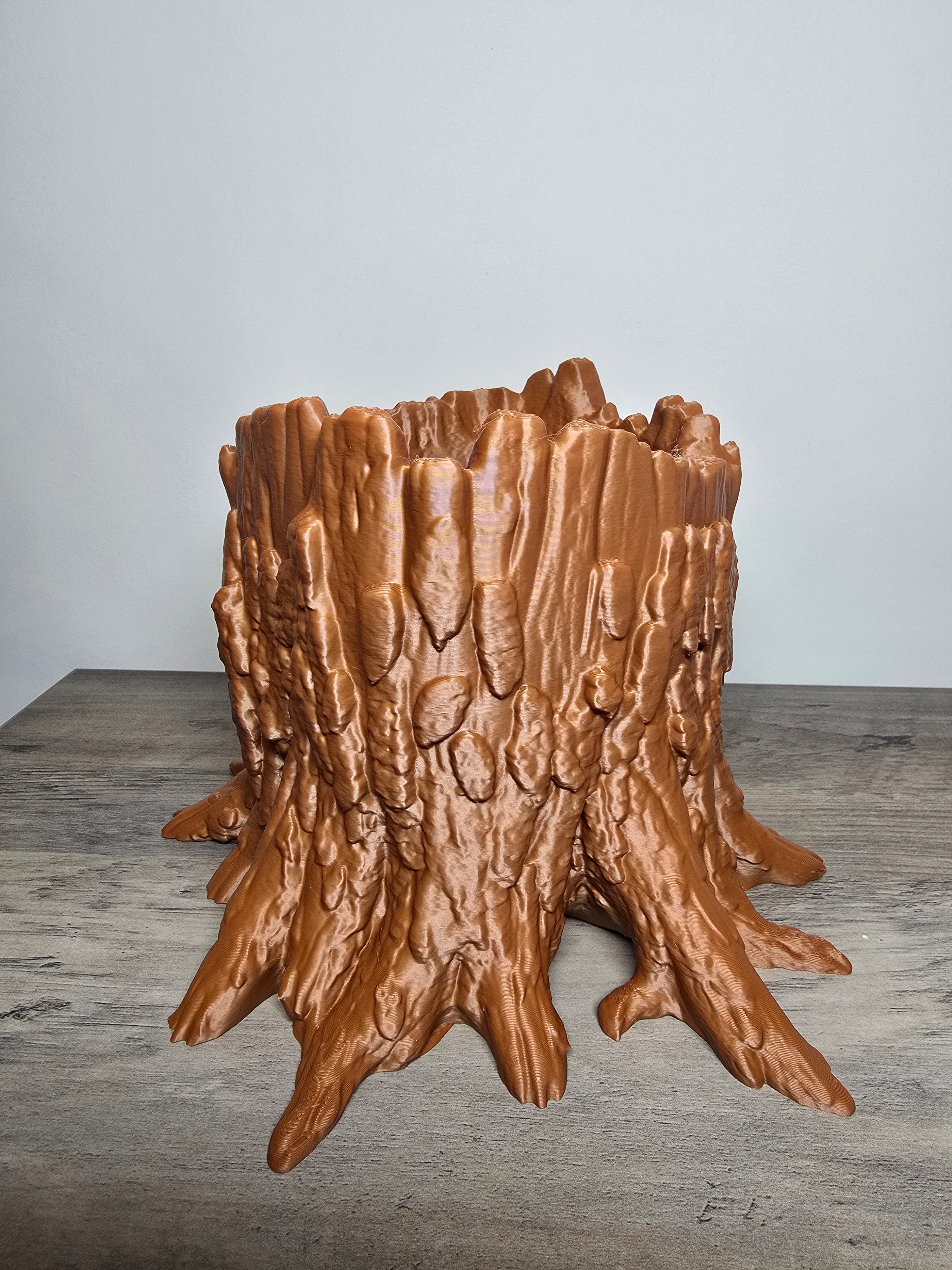 3D Printed Tree Stump Planter | Indoor Outdoor Plant Pot | 4m3d Design Art