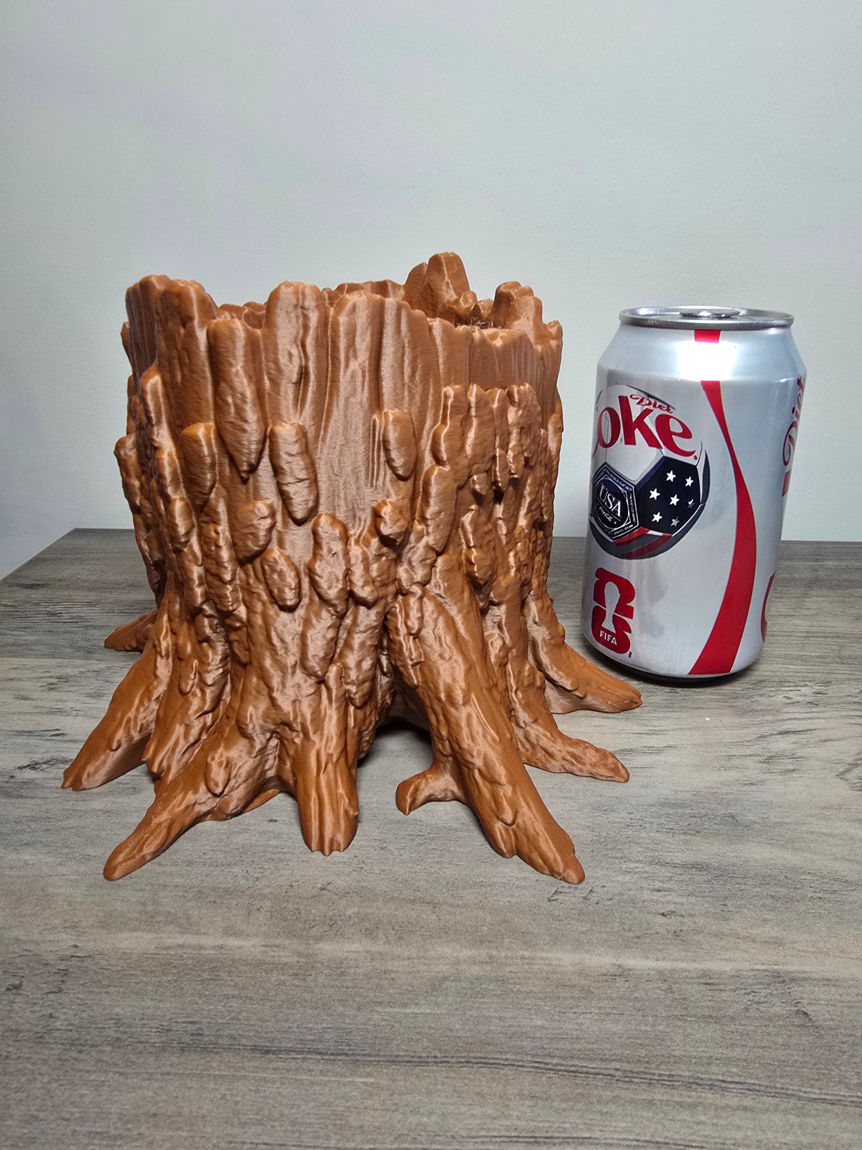 3D Printed Tree Stump Planter | Indoor Outdoor Plant Pot | 4m3d Design Art