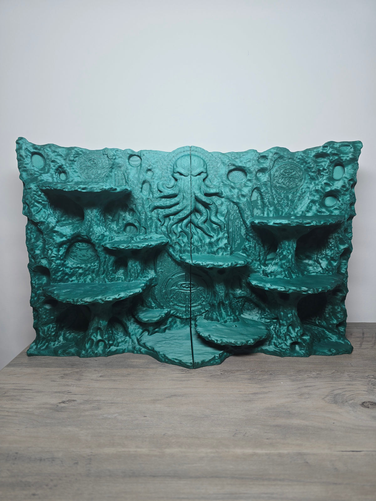 3D Printed 2-Piece Aquarium Background with Octopus Design | Fish Tank Decor | 4m3d Design Art