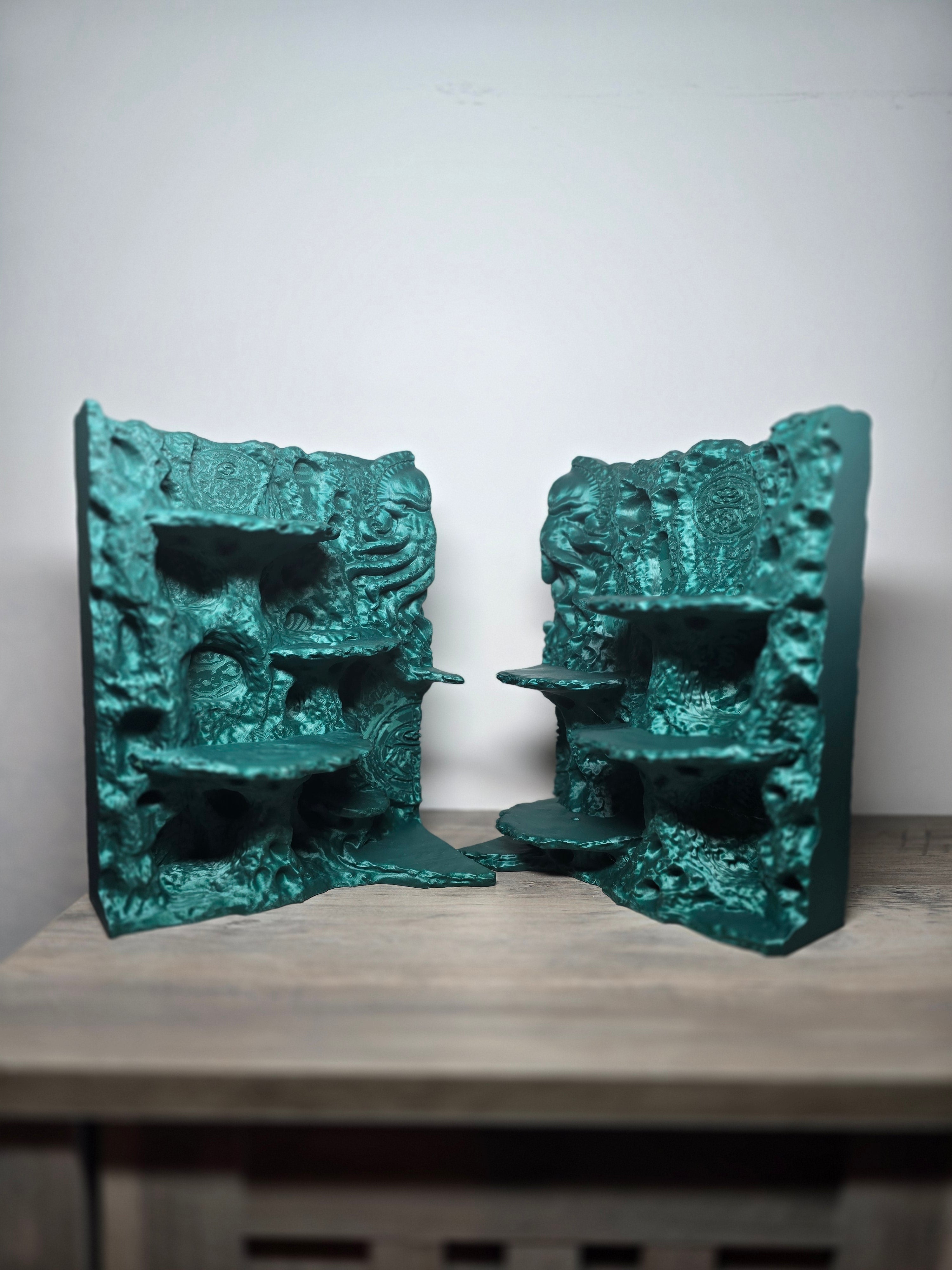3D Printed 2-Piece Aquarium Background with Octopus Design | Fish Tank Decor | 4m3d Design Art
