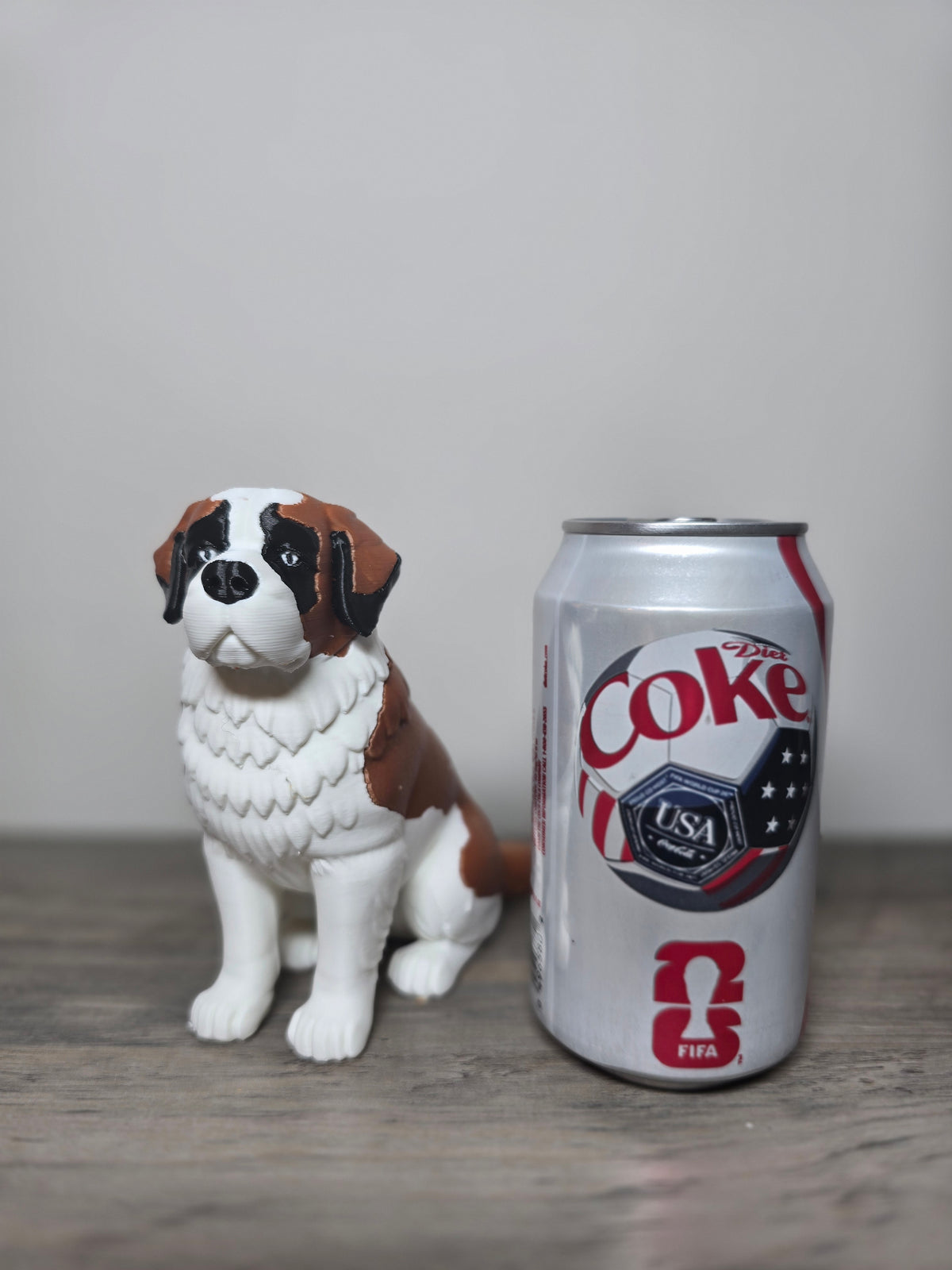 3D Printed St. Bernard Dog Figurine | Realistic Sitting Pose | Home & Shelf Décor | 4m3d Design Art