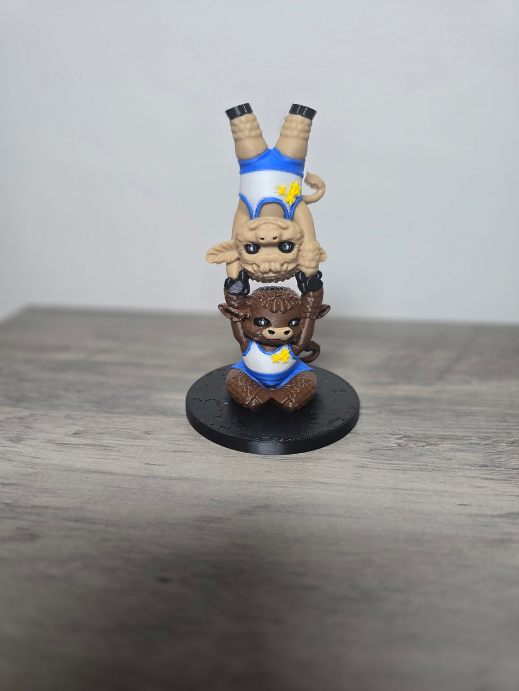 3D Printed Highland Cow Gymnastics Figurine | Handstand Trust Pose | 4m3d Design Art