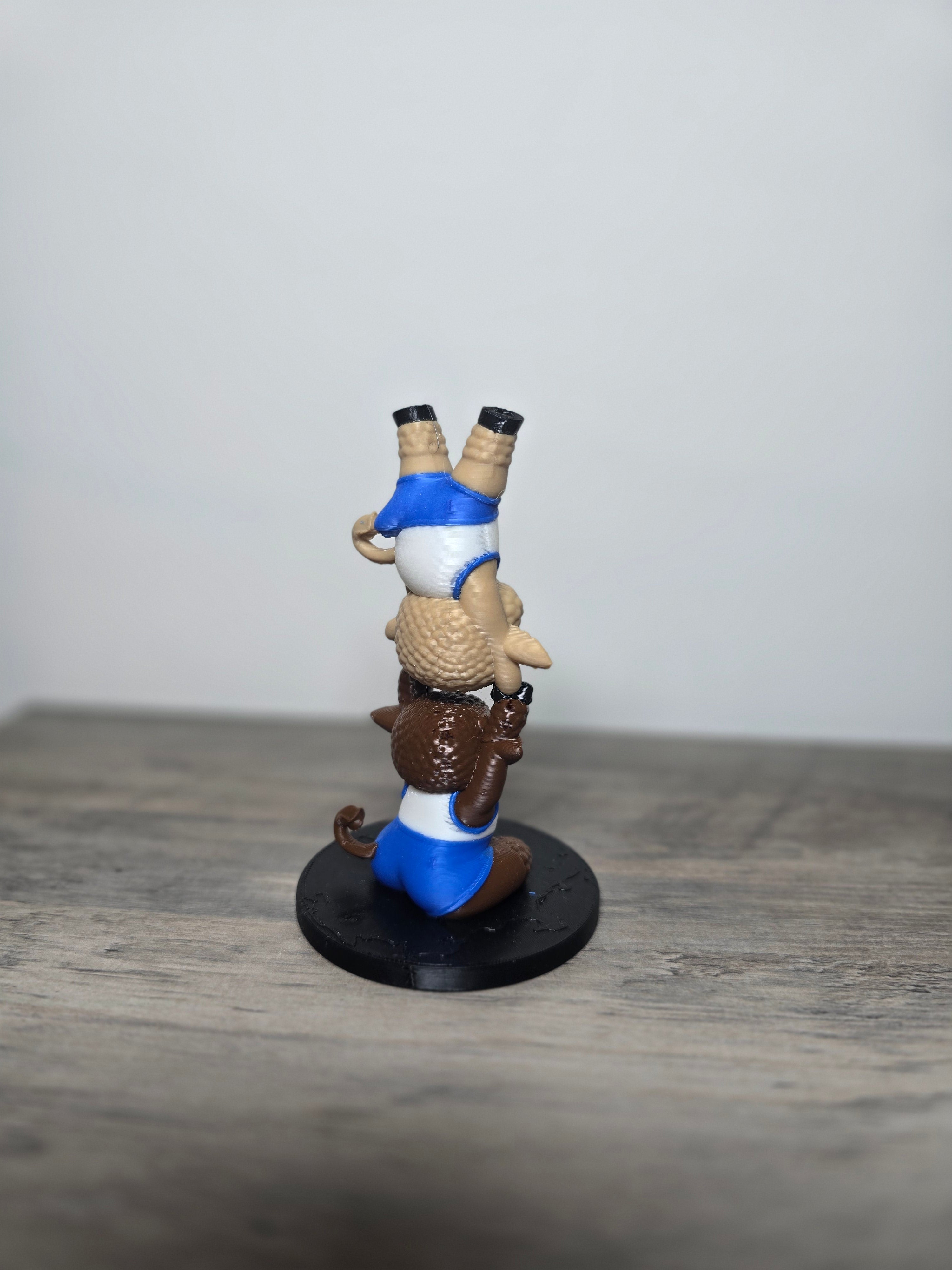 3D Printed Highland Cow Gymnastics Figurine | Handstand Trust Pose | 4m3d Design Art
