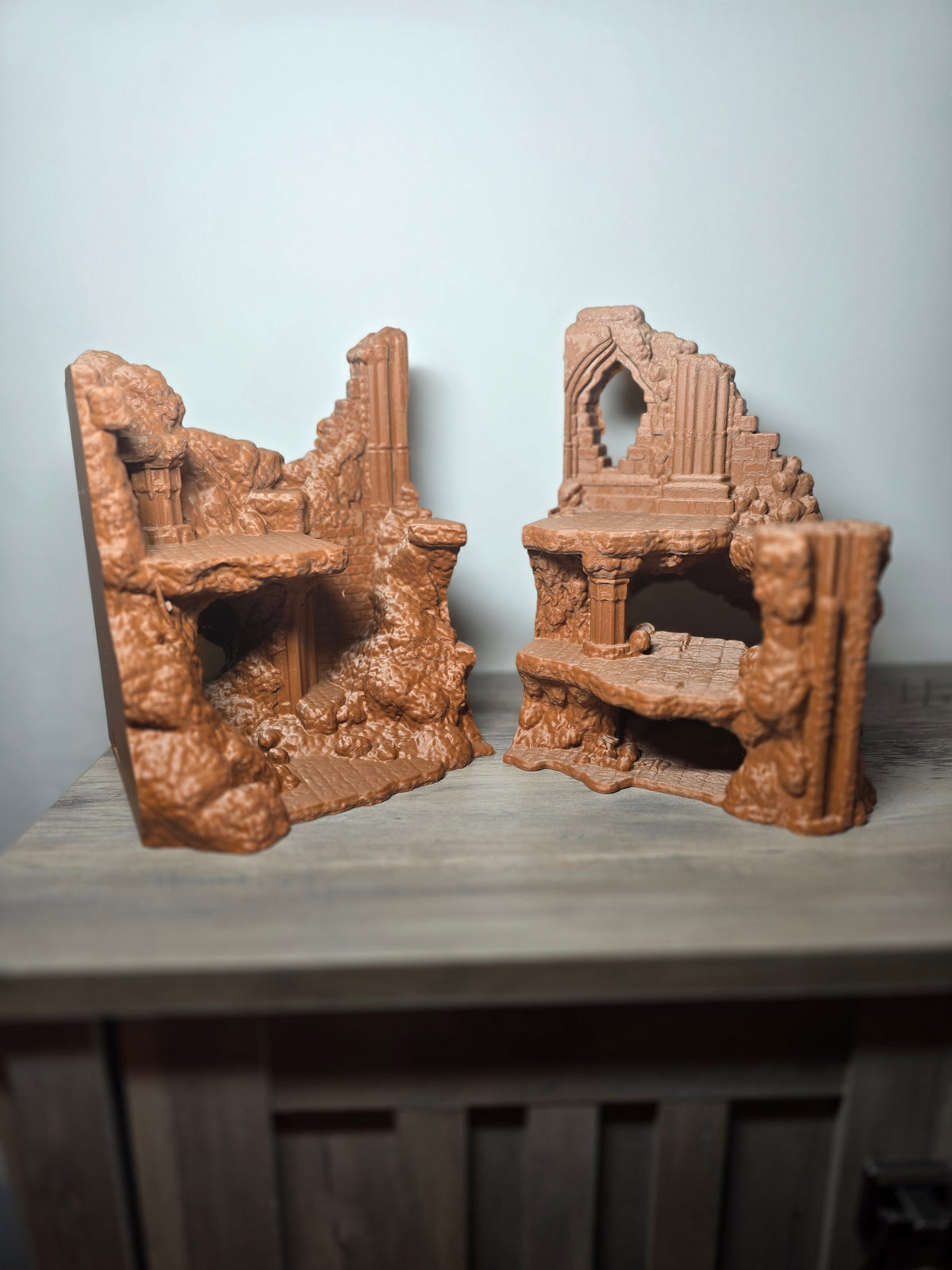 3D Printed Aquarium Background Landscape | 14x10x7 In | 2-Piece 5-Gallon Tank Decor | 4m3d Design Art