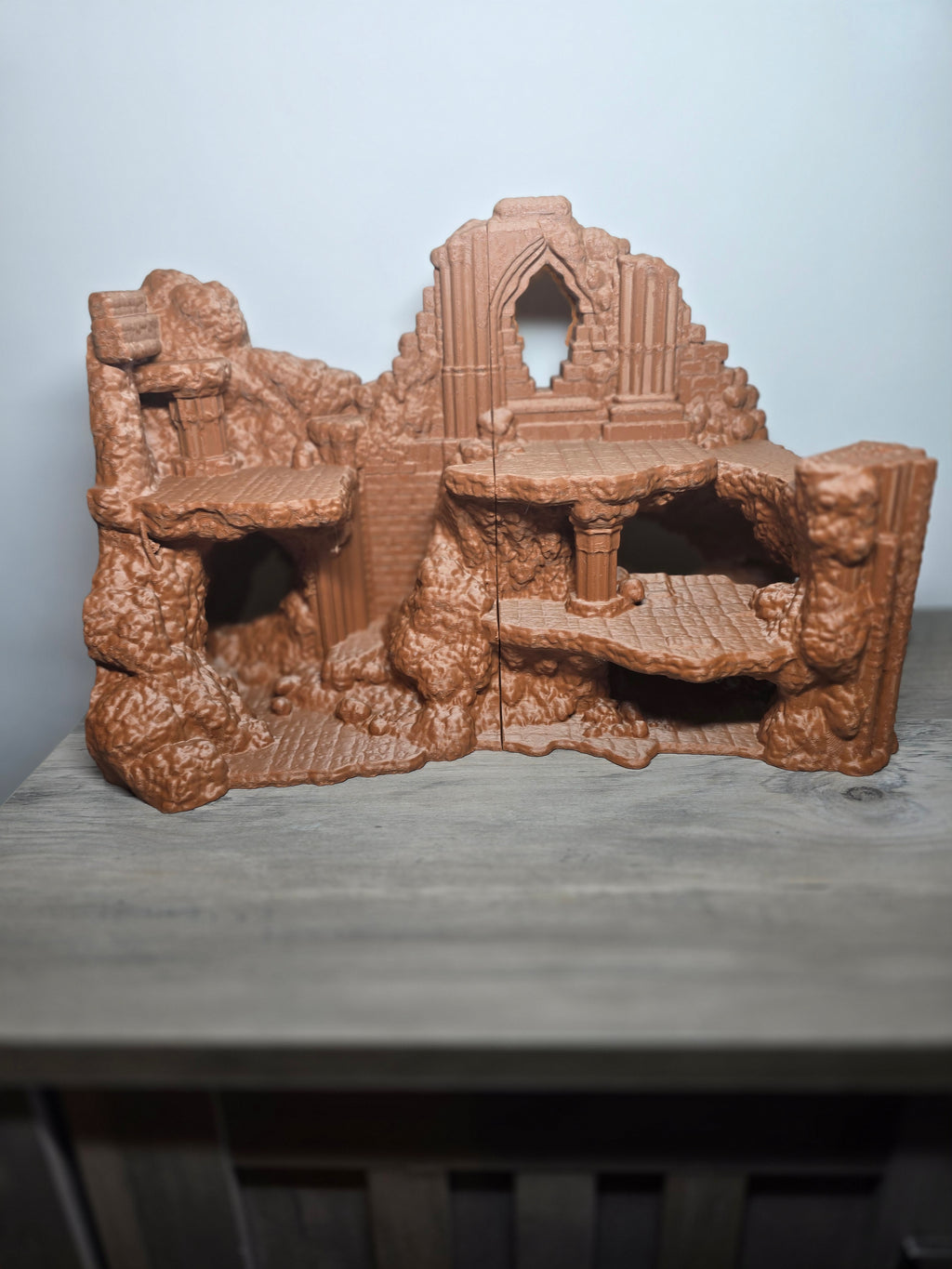 3D Printed Aquarium Background Landscape | 14x10x7 In | 2-Piece 5-Gallon Tank Decor | 4m3d Design Art