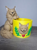 3D Printed Maine Coon Cat Planter Set | Succulent & Planter| Home Decor | 4m3d Design Art