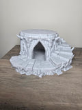 3D Printed Aquarium Gothic Arch Tower with Stairs | Stone Look Fish Tank Decor | 4m3d Design Art