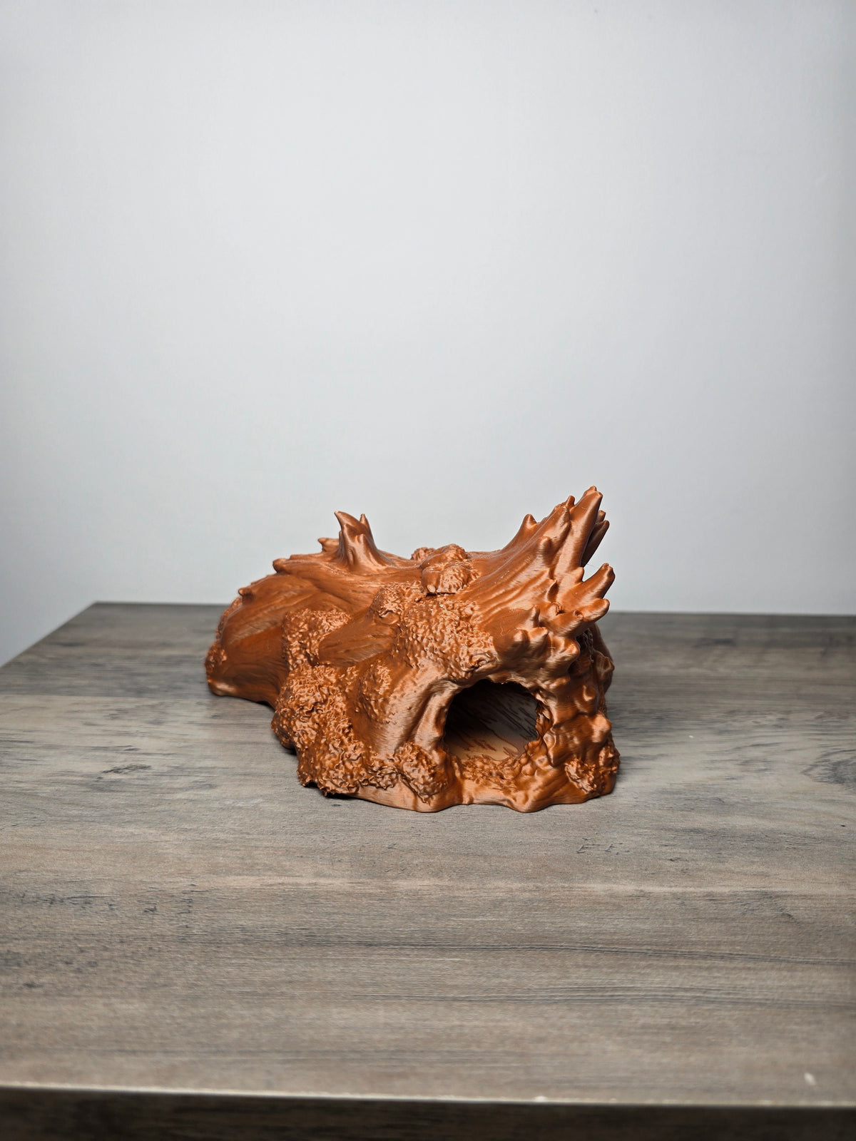 3D Printed Reptile Bowl and Cave Hide | Driftwood Style Terrarium Decor | 9x5x4 In | 4m3d Design Art