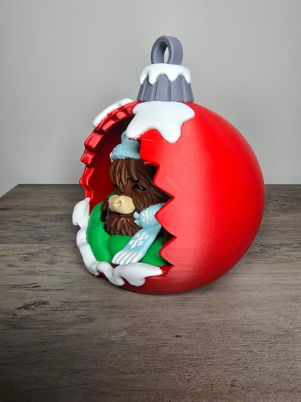 3D Printed Highland Cow Christmas Ornament  | Tabletop Holiday Decor | 4m3d Design Art