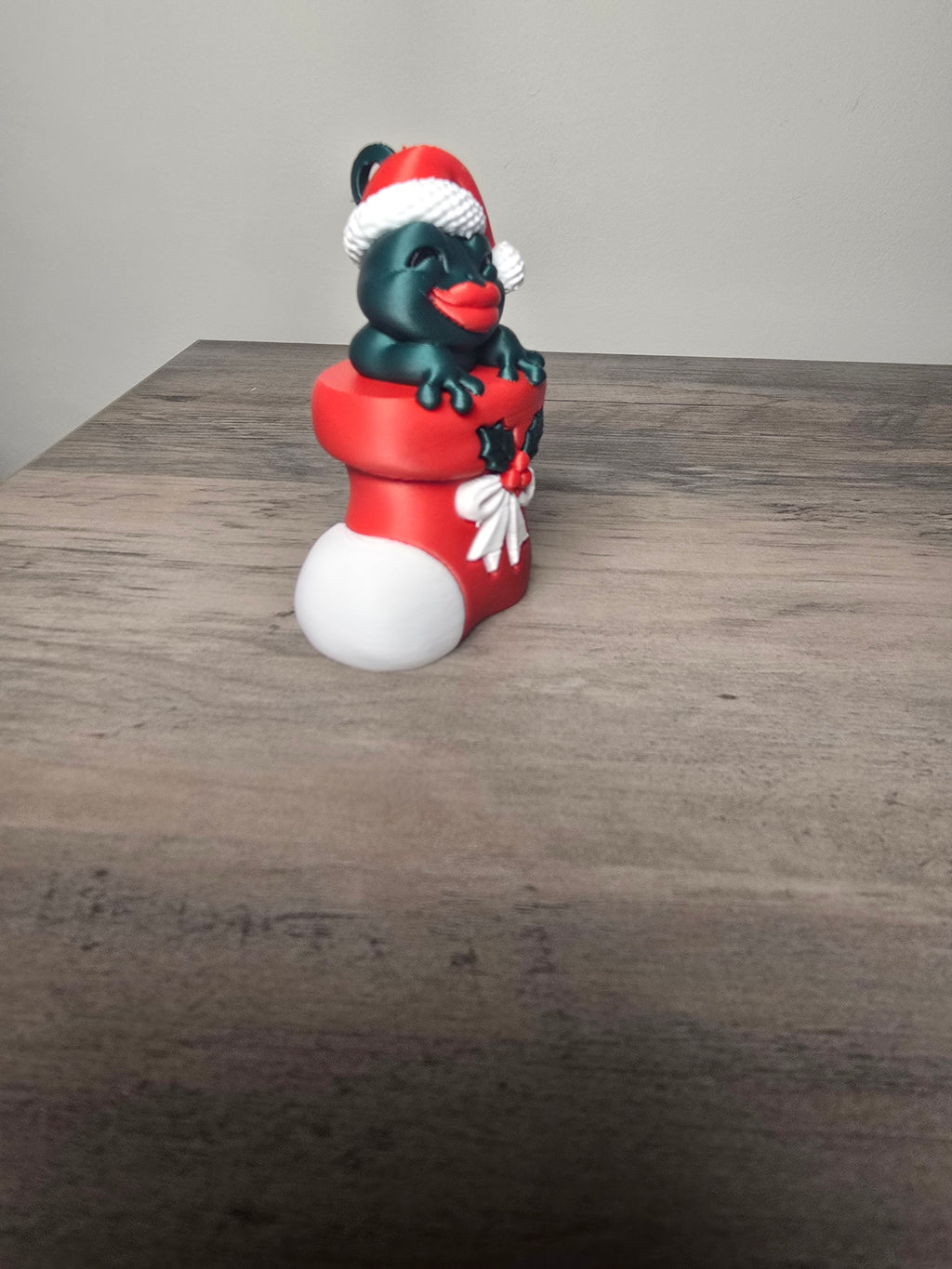 3D Printed Frog Christmas Ornament | Santa Hat Stocking | 2x3.5 Inches | 4m3d Design Art