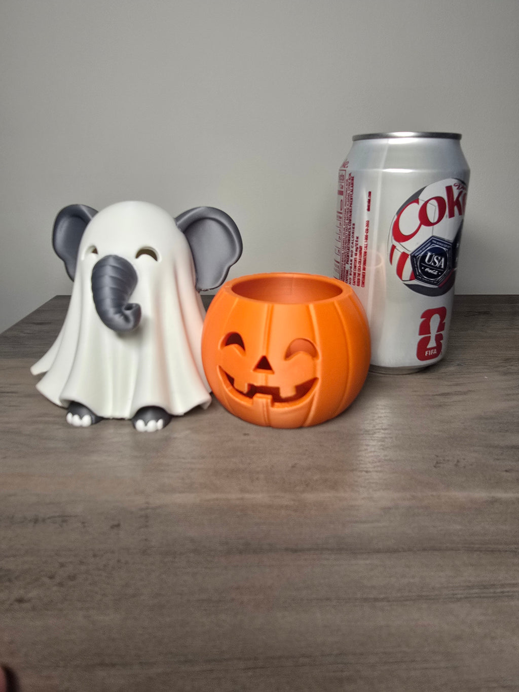 3D Printed Ghost Elephant Pumpkin Tea Light Candle Holder | Halloween Decor | 7x4x4 Inches | 4m3d Design Art