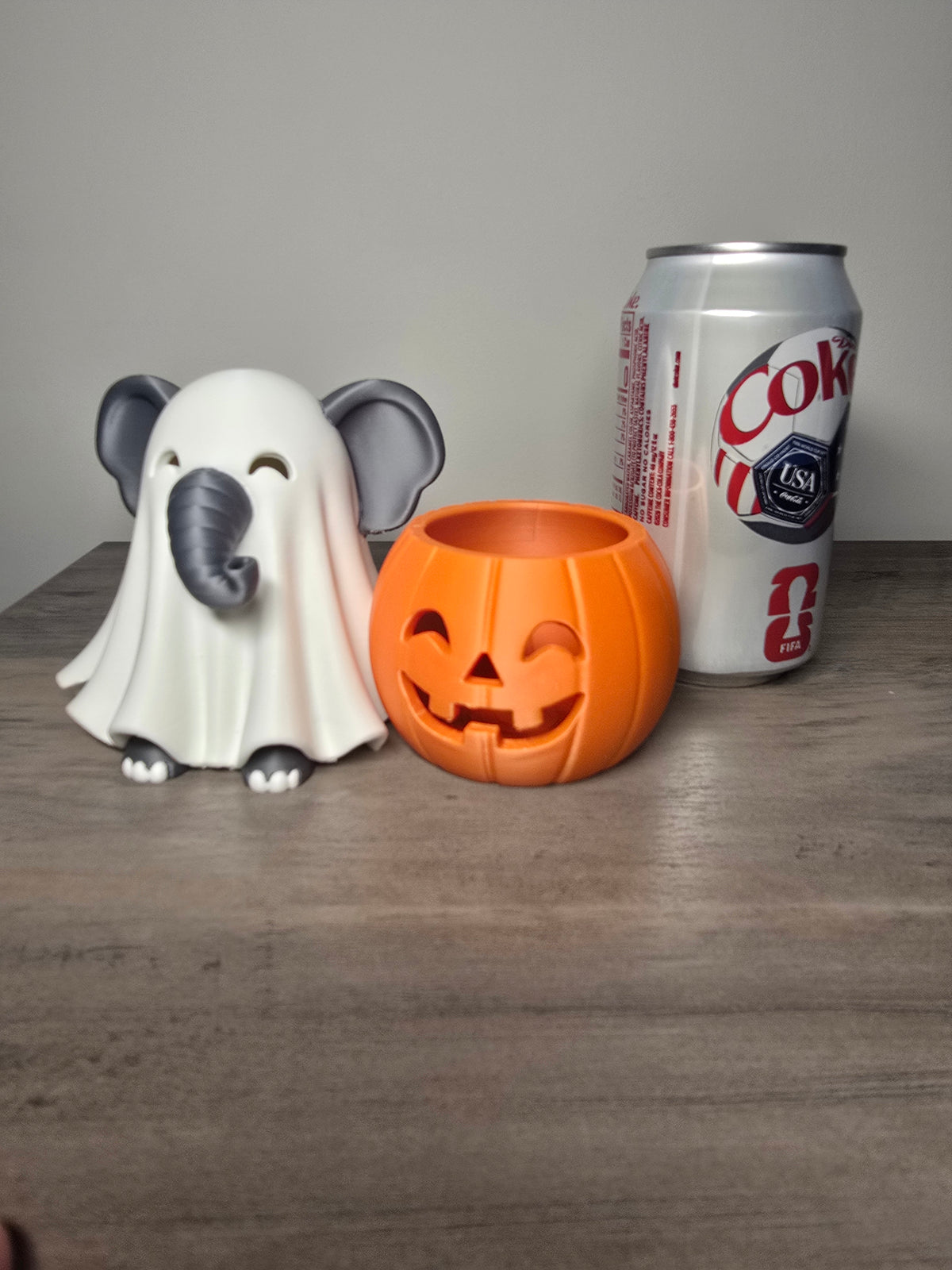 3D Printed Ghost Elephant Pumpkin Tea Light Candle Holder | Halloween Decor | 7x4x4 Inches | 4m3d Design Art