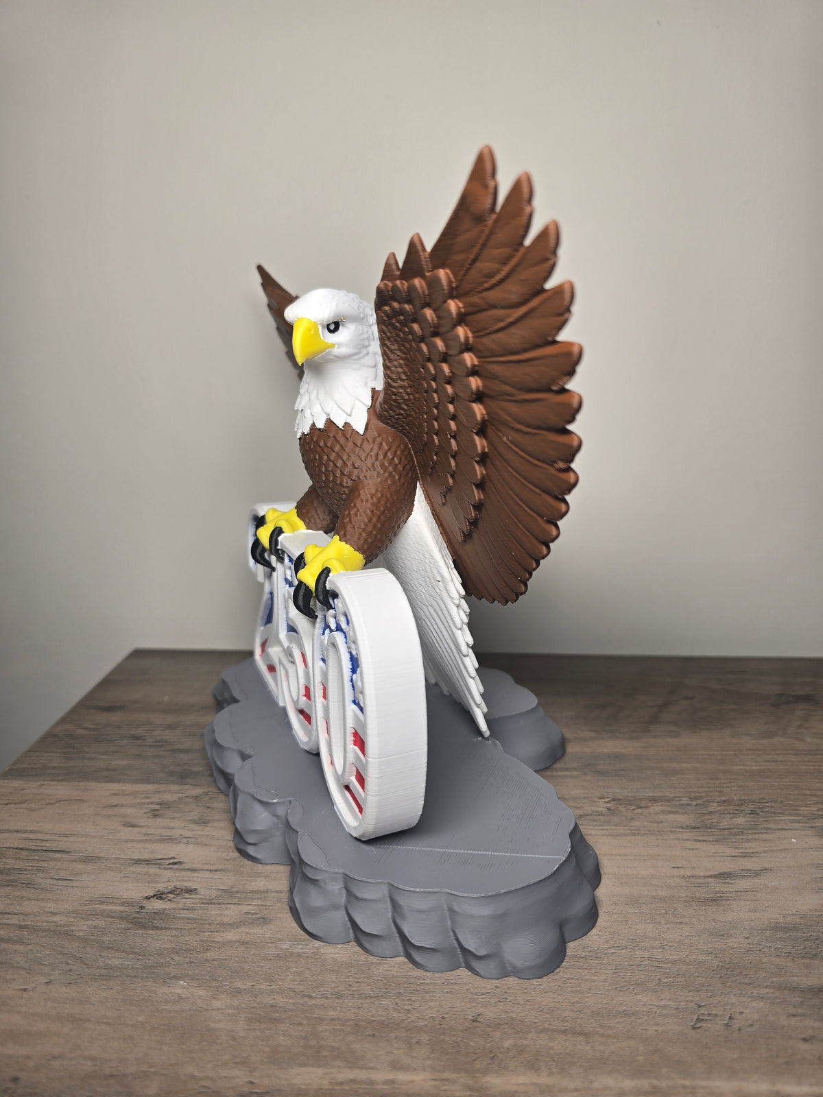 3D Printed American Bald Eagle 250th Anniversary Figurine | Patriotic USA Decor | 10x6x8 In | 4m3d Design Art