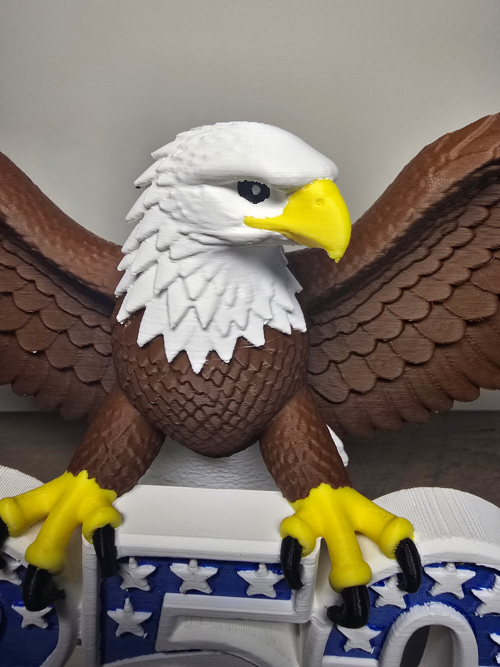 3D Printed American Bald Eagle 250th Anniversary Figurine | Patriotic USA Decor | 10x6x8 In | 4m3d Design Art