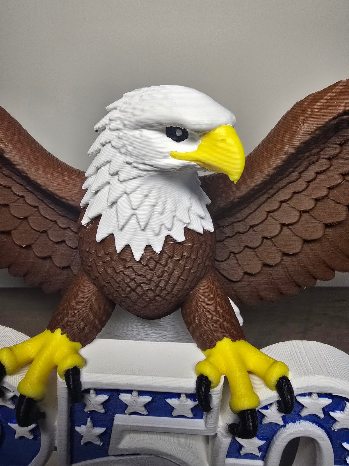 3D Printed American Bald Eagle 250th Anniversary Figurine | Patriotic USA Decor | 10x6x8 In | 4m3d Design Art