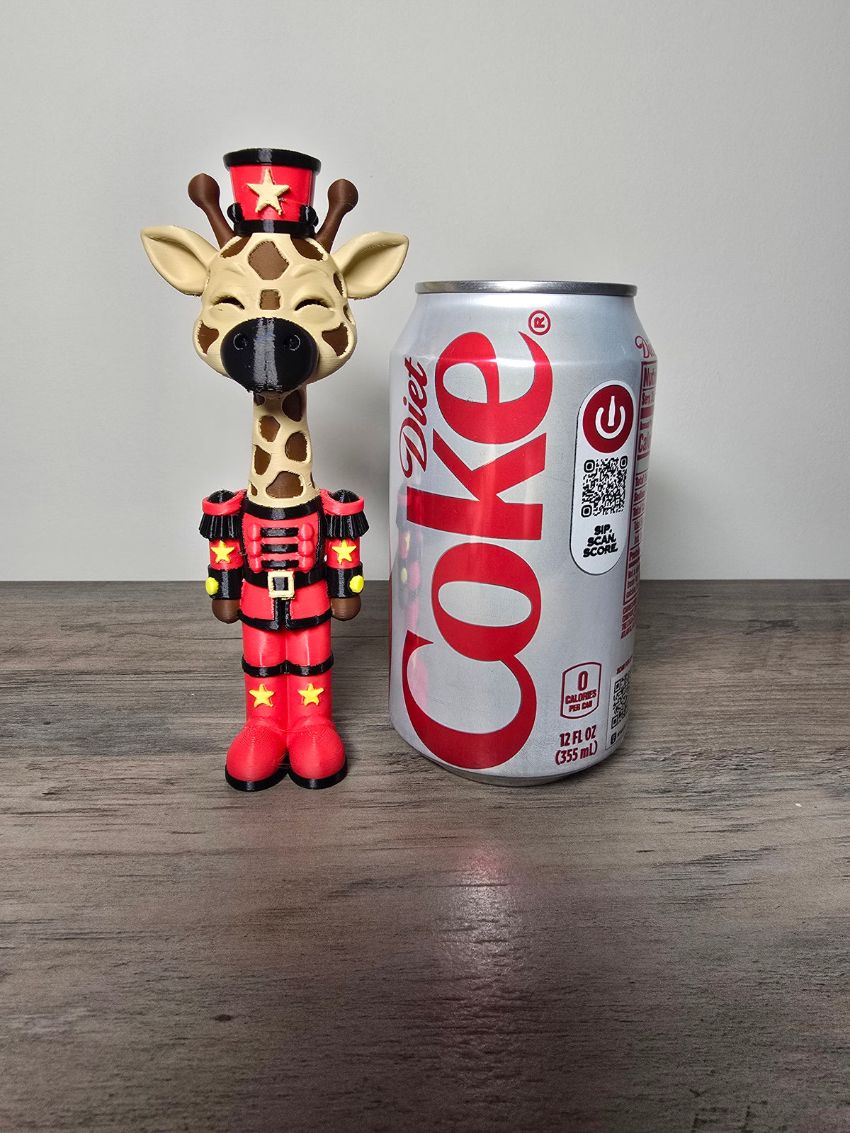 3D Printed Giraffe Nutcracker | Holiday Figurine | 1.5x1.5x6 Inches | 4m3d Design Art