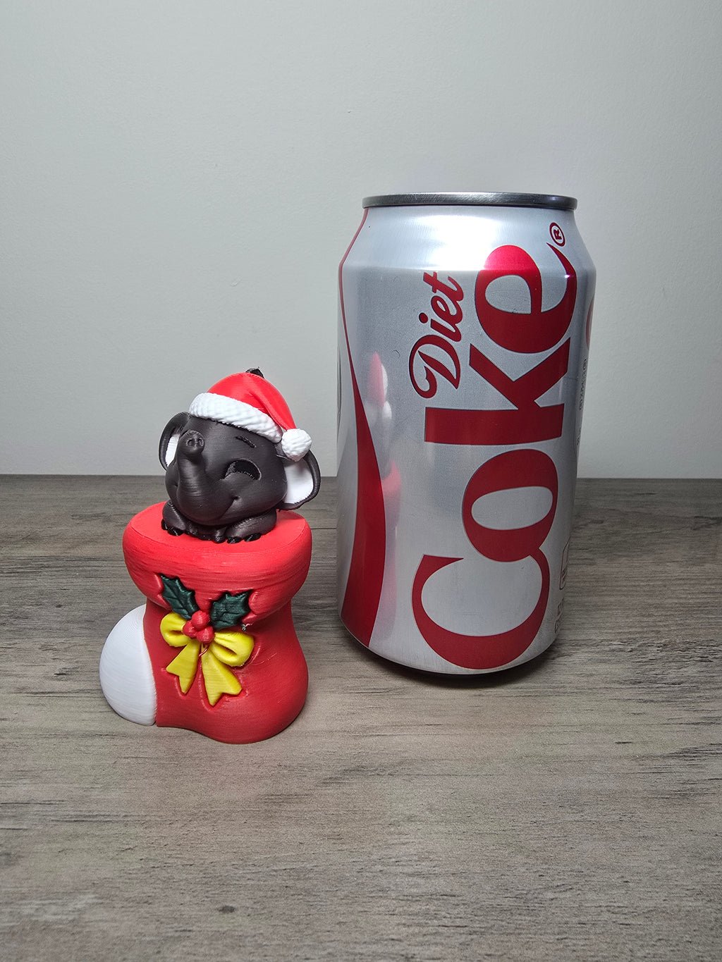 3D Printed Elephant in a Stocking Christmas Ornament | Digitally Painted Holiday Decor | 4m3d Design Art