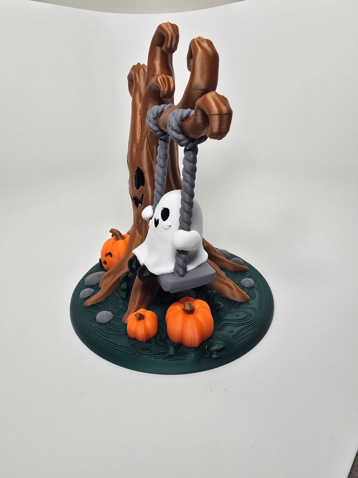 3D Printed Ghost on a Swing Halloween Display | Spooky Tree Tabletop Decor | 4m3d Design Art