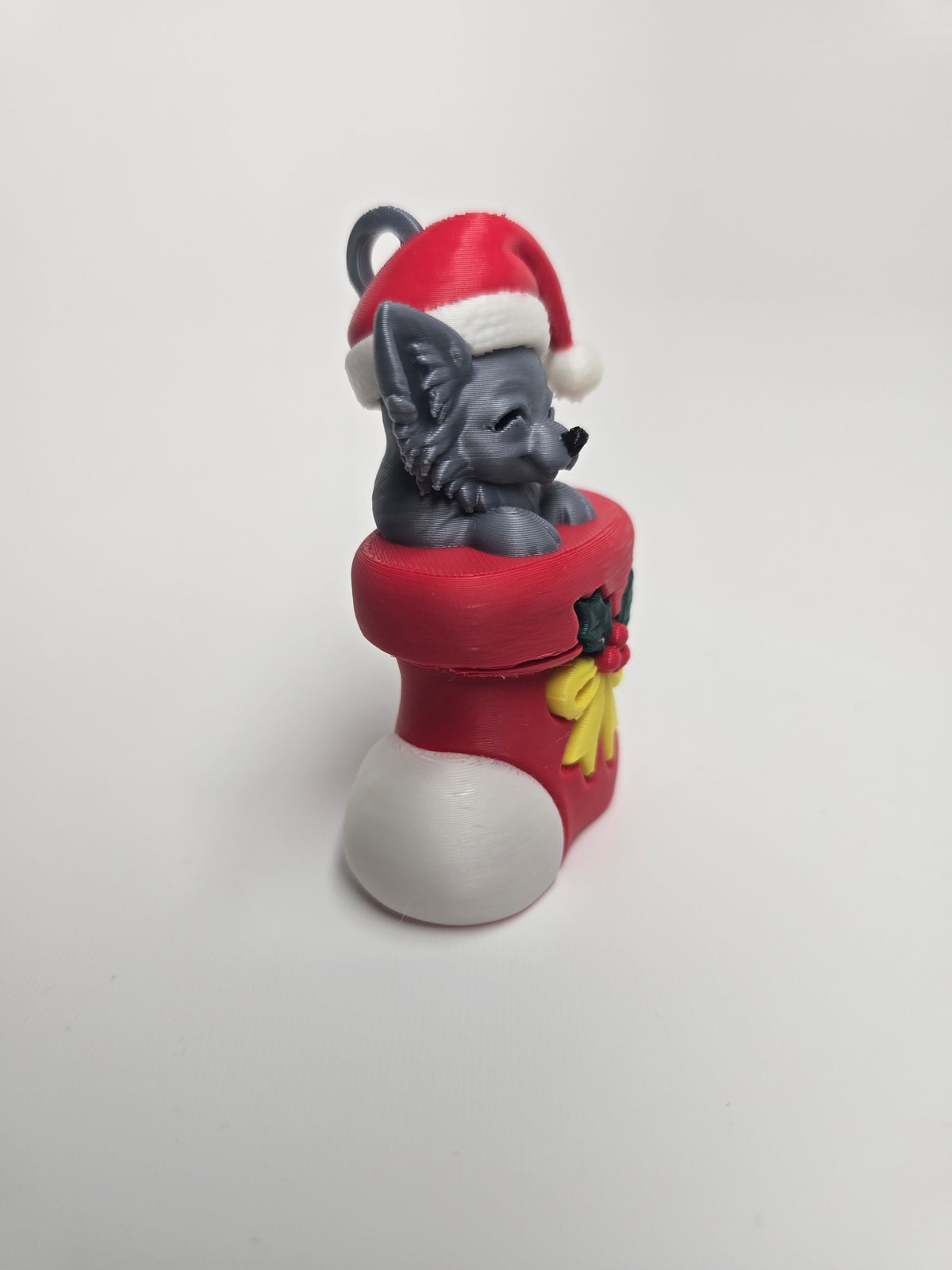 3D Printed Long-Haired Chihuahua Christmas Ornament | Stocking Design | 4m3d Design Art