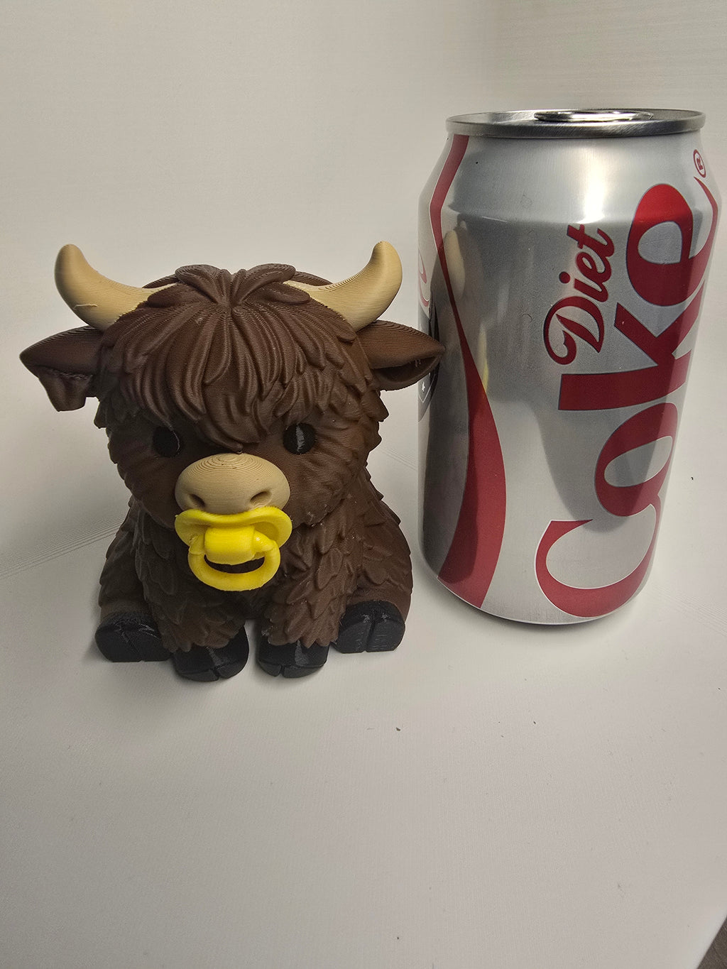 3D Printed Baby Highland Cow | Pacifier Figurine | 4m3d Design Art