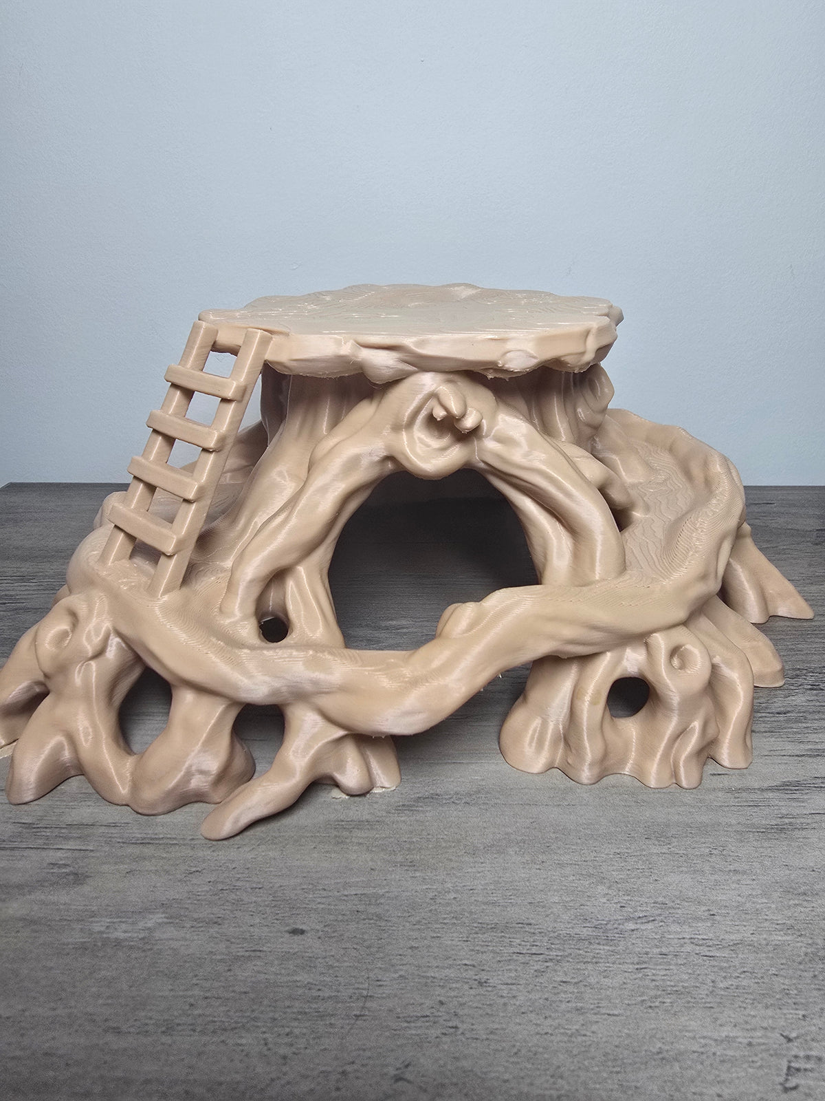 3D Printed Tree Stump Aquarium Hideaway | Ladder & Custom Color Decor | 4m3d Design Art
