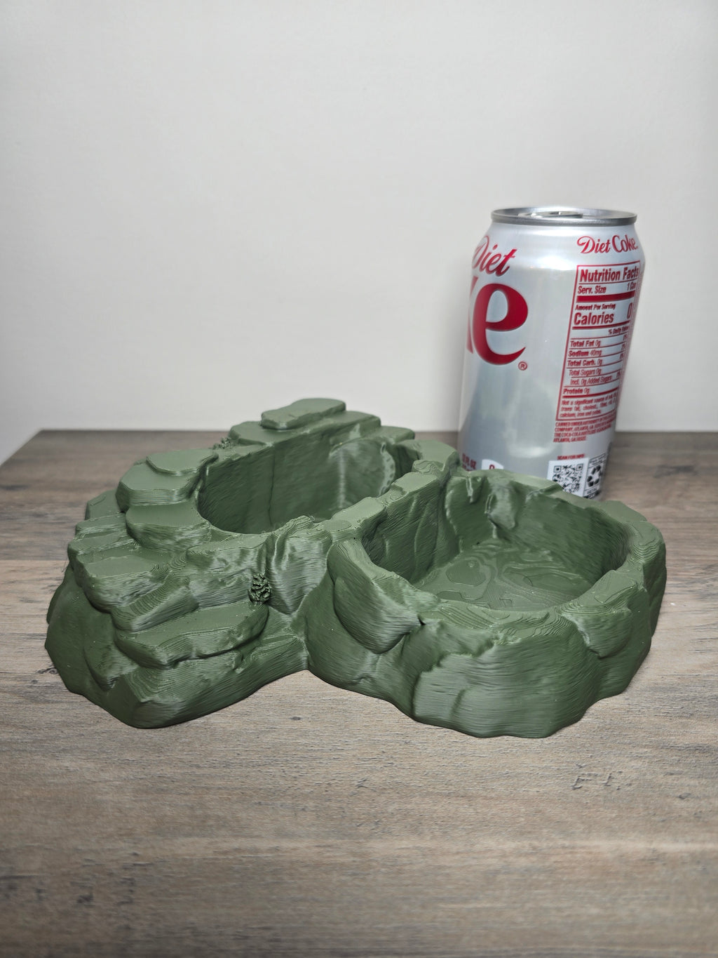 3D Printed Rock-Style Double Reptile Bowl | Custom Color Terrarium Decor | 4m3d Design Art