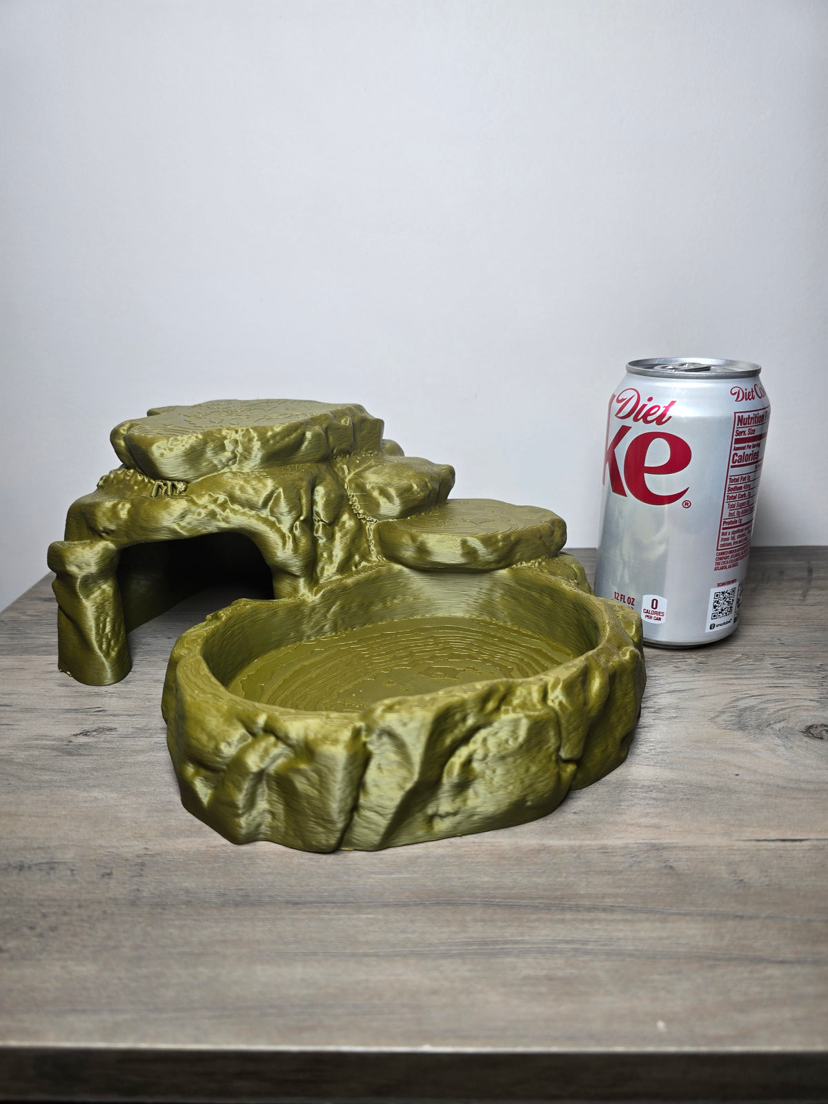 3D Printed Rock-Style Reptile Bowl & Hideaway | Custom Color Terrarium Decor | 4m3d Design Art