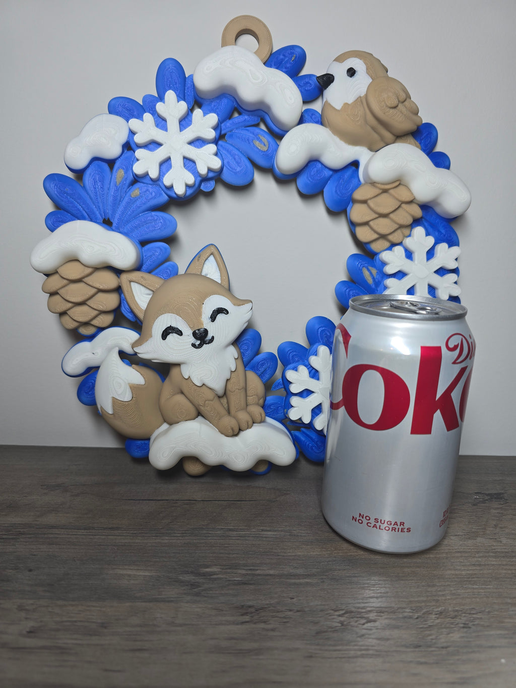 3D Printed Winter Wreath | Fox & Bird Woodland Decor | 4m3d Design Art