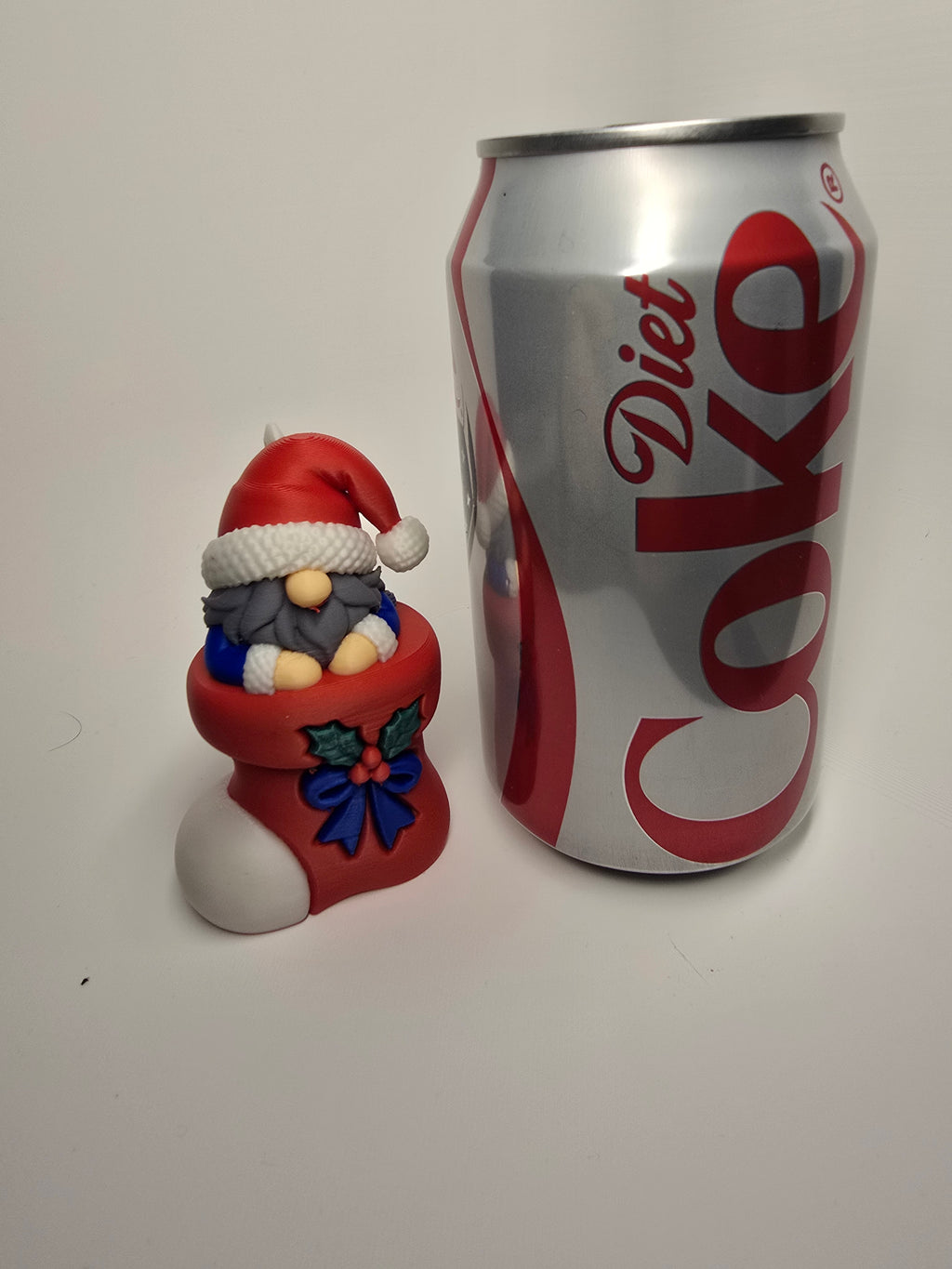 3D Printed Gnome in Christmas Stocking Ornament | Digitally Painted Holiday Decor | 4m3d Design Art