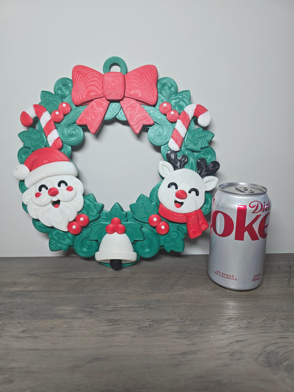 3D Printed Christmas Wreath | Santa & Reindeer | 4m3d Design Art