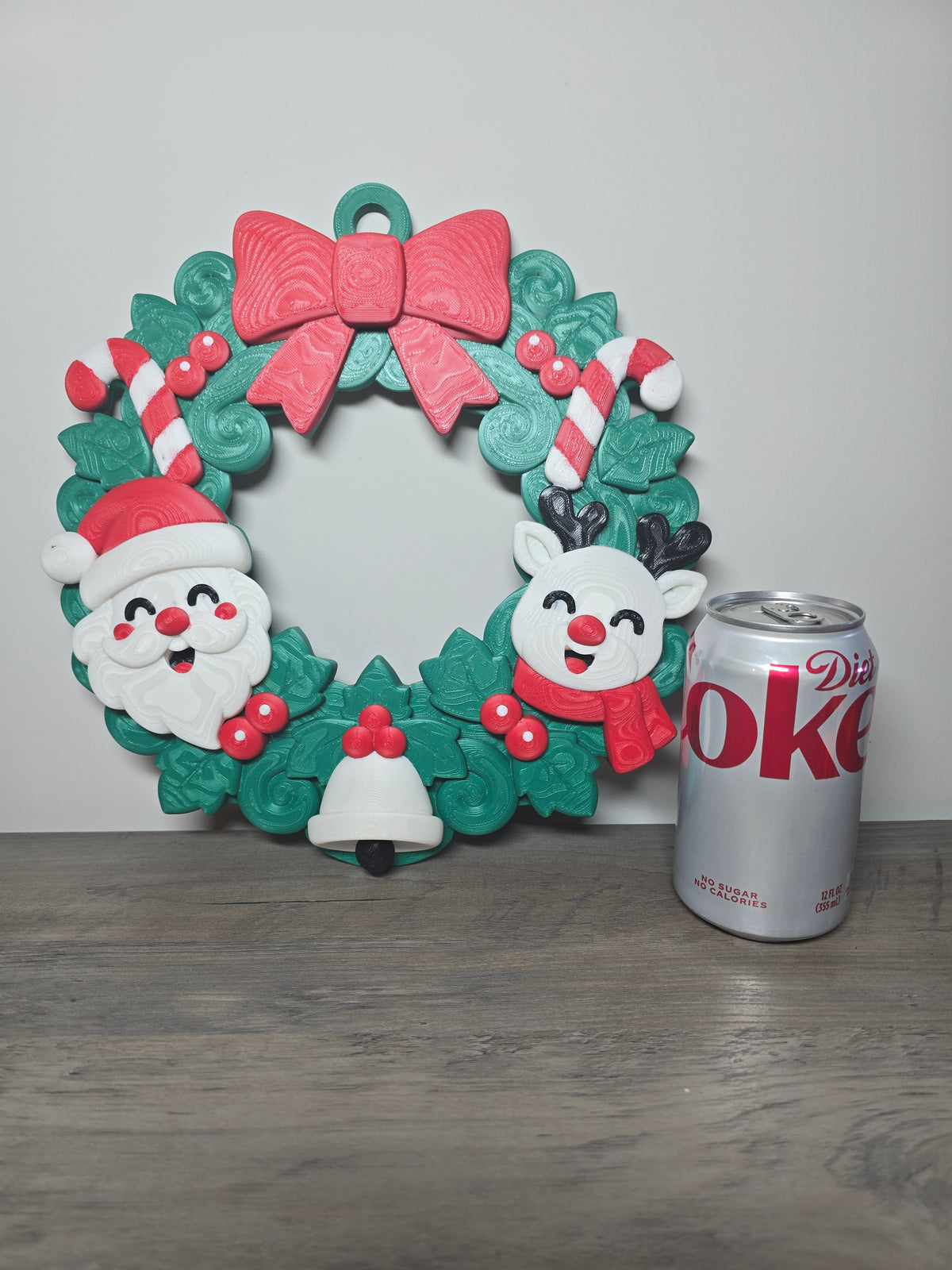 3D Printed Christmas Wreath | Santa & Reindeer | 4m3d Design Art
