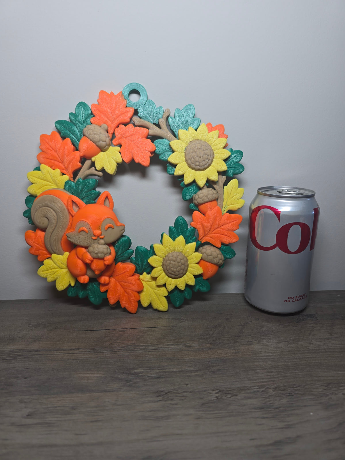 3D Printed Squirrel Fall Wreath | Sunflowers, Leaves & Acorns | 4m3d Design Art