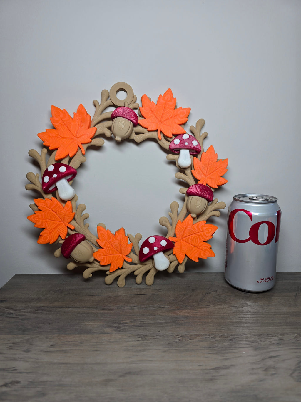 3D Printed Fall Wreath | Autumn Leaves, Acorns & Mushrooms | 4m3d Design Art