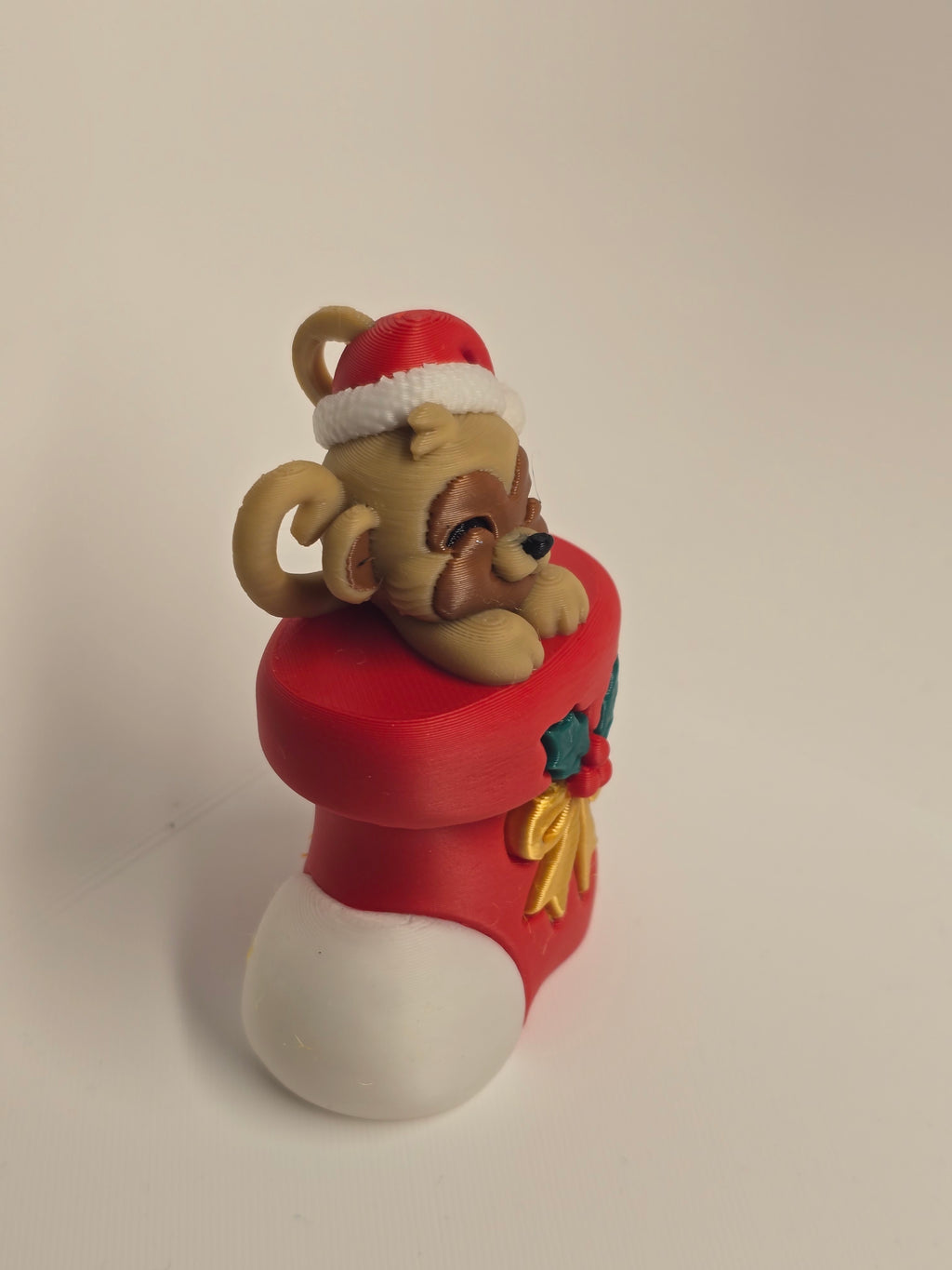 3D Printed Monkey Christmas Ornament | Monkey in a Stocking | 4m3d Design Art