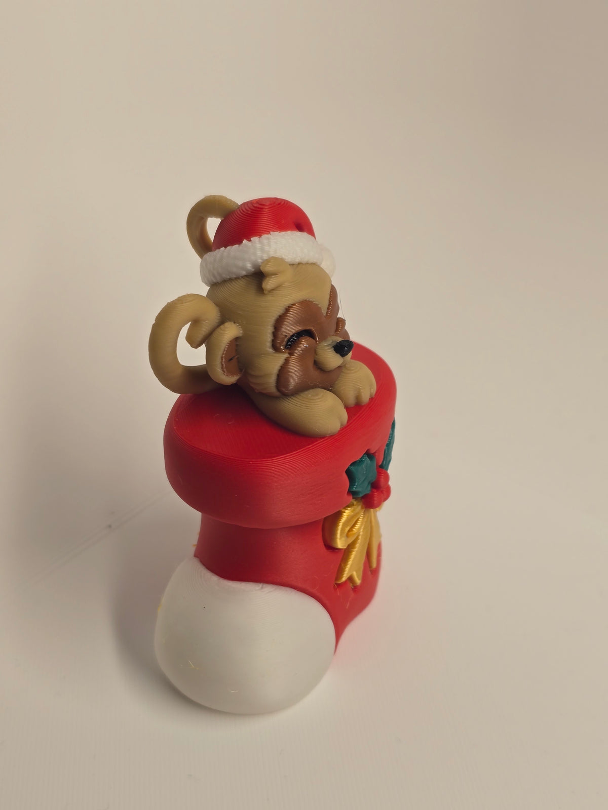 3D Printed Monkey Christmas Ornament | Monkey in a Stocking | 4m3d Design Art