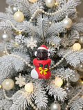 3D Printed Elephant in a Stocking Christmas Ornament | Digitally Painted Holiday Decor | 4m3d Design Art