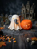 3D Printed Ghost Elephant Pumpkin Tea Light Candle Holder | Halloween Decor | 7x4x4 Inches | 4m3d Design Art