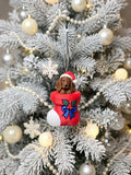 3D Printed Dachshund in a Stocking Christmas Ornament | Digitally Painted Holiday Decor | 4m3d Design Art