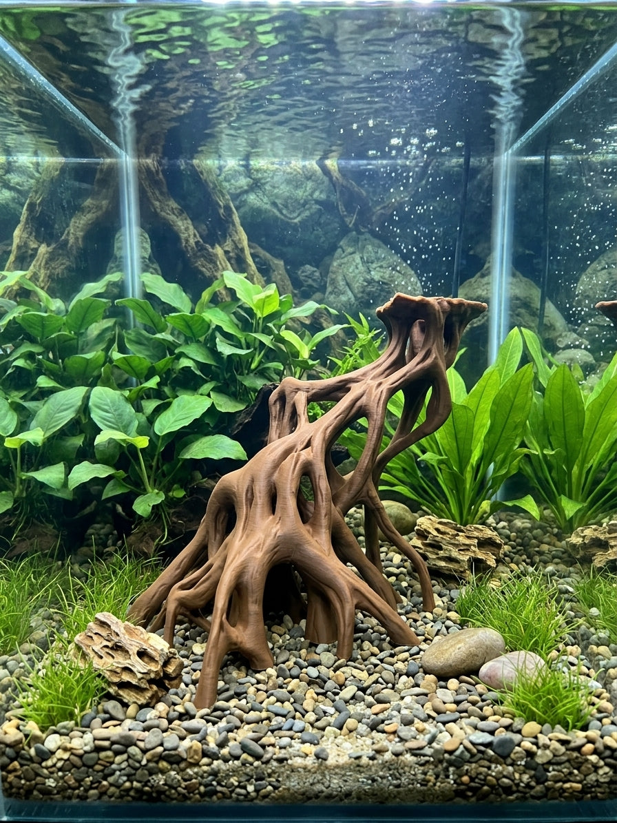3D Printed Mango Root Aquarium Decor | Custom Color Root Display | 4m3d Design Art