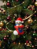 3D Printed Gnome in Christmas Stocking Ornament | Digitally Painted Holiday Decor | 4m3d Design Art