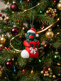 3D Printed Frog Christmas Ornament | Santa Hat Stocking | 2x3.5 Inches | 4m3d Design Art