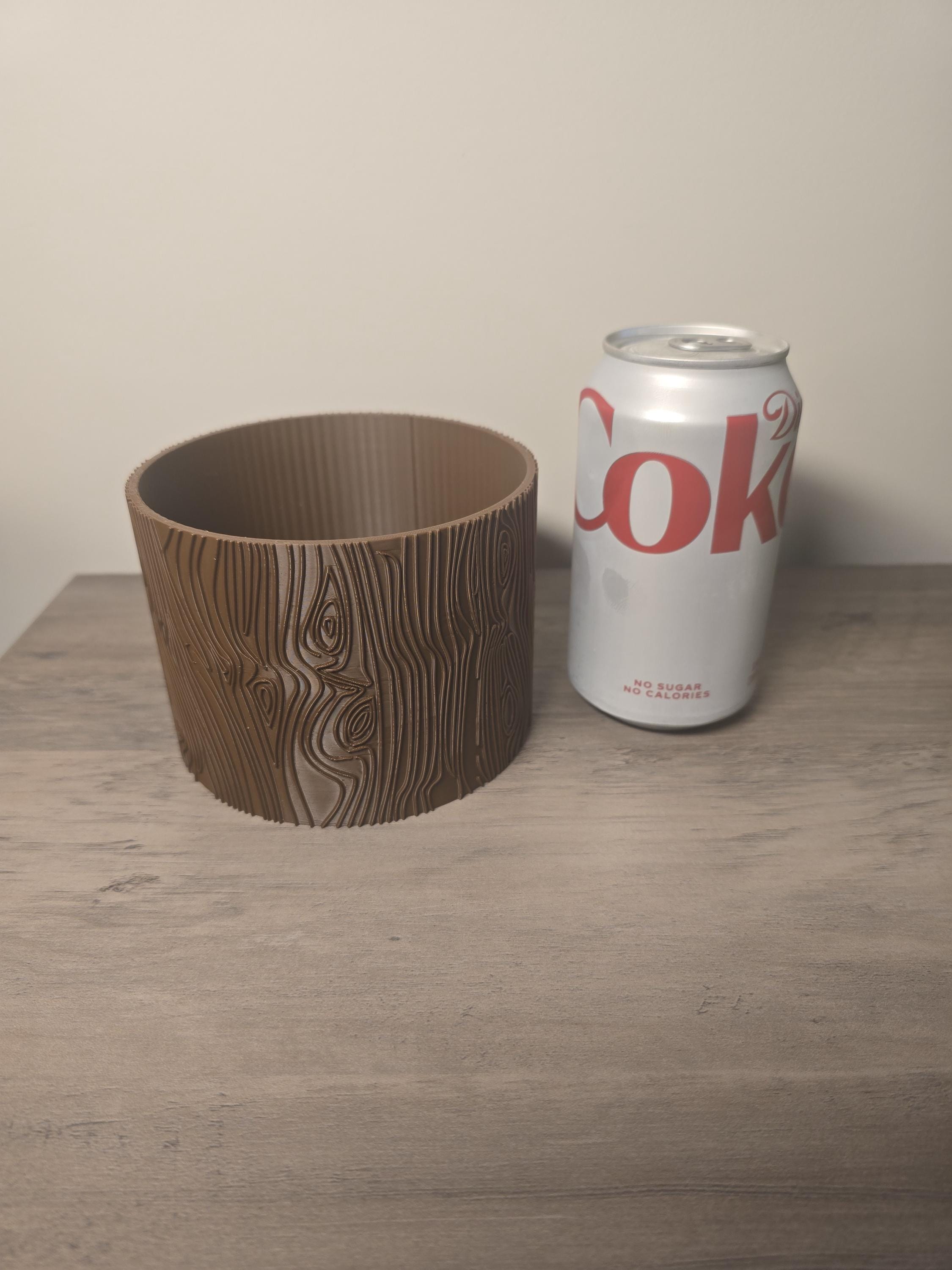 3D Printed Wood Grain Texture Planter | Faux Wood Look | 4m3d Design Art