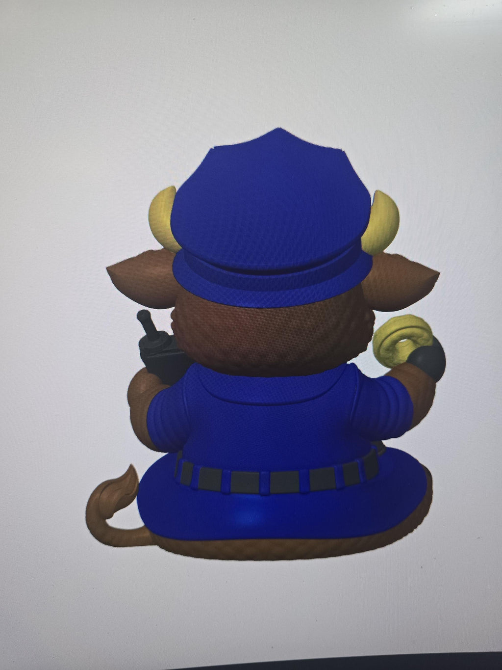 3D Printed Police Officer Highland Cow Figurine | Donut & Walkie Talkie | 4m3d Design Art