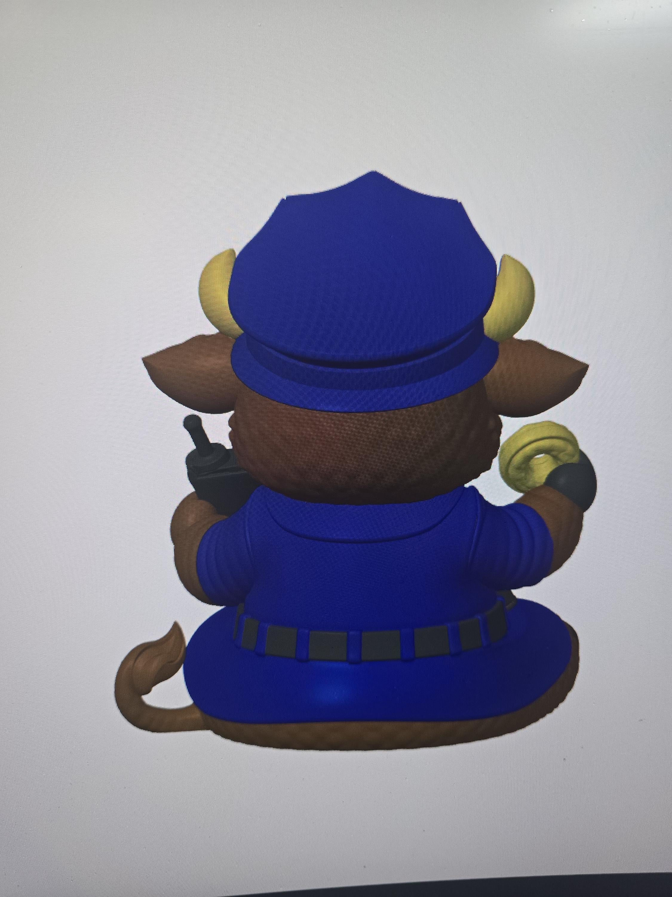 3D Printed Police Officer Highland Cow Figurine | Donut & Walkie Talkie | 4m3d Design Art