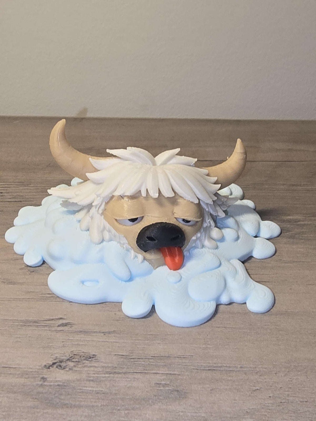 3D Printed Melting Highland Cow Figurine | Whimsical Puddle Design | 4m3d Design Art
