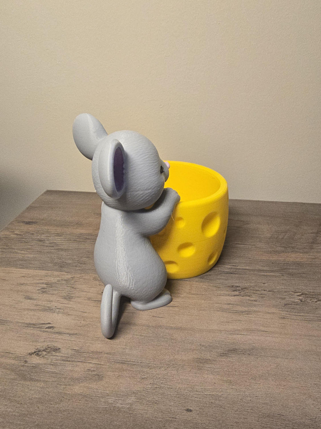 3D Printed Mouse with Cheese Planter | Jewelry Dish | Hand-Finished | 4m3d Design Art