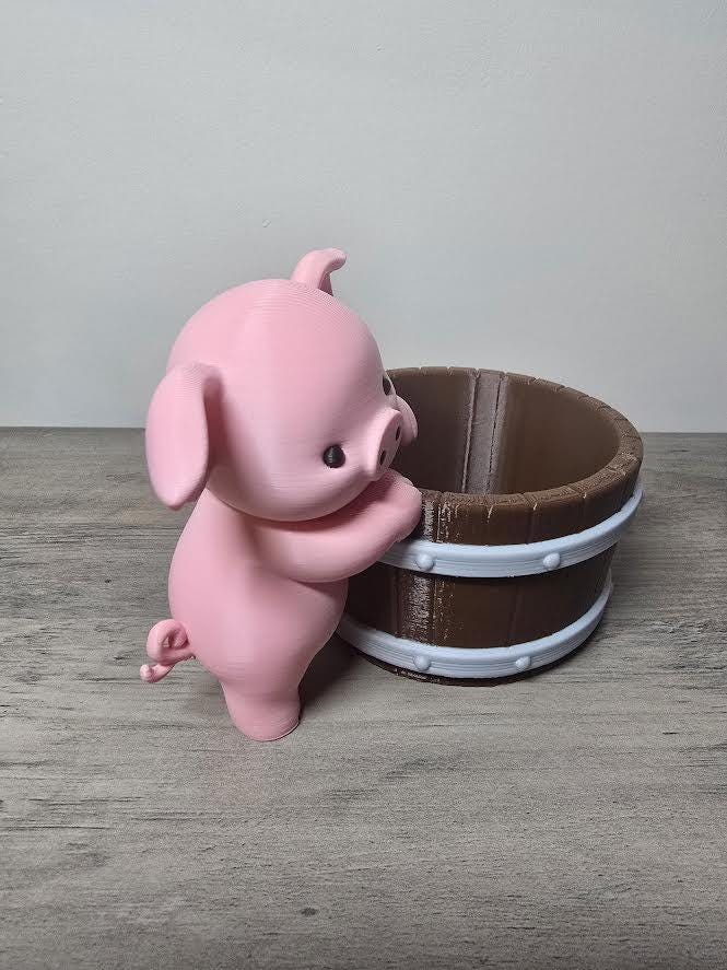 3D Printed Baby Piglet Planter Pot | Hand-Finished | 4m3d Design Art